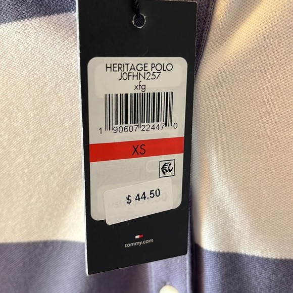 NWT Tommy Hilfiger Heritage Polo (Size XS, lilac and white striped) - Picture 4 of 5
